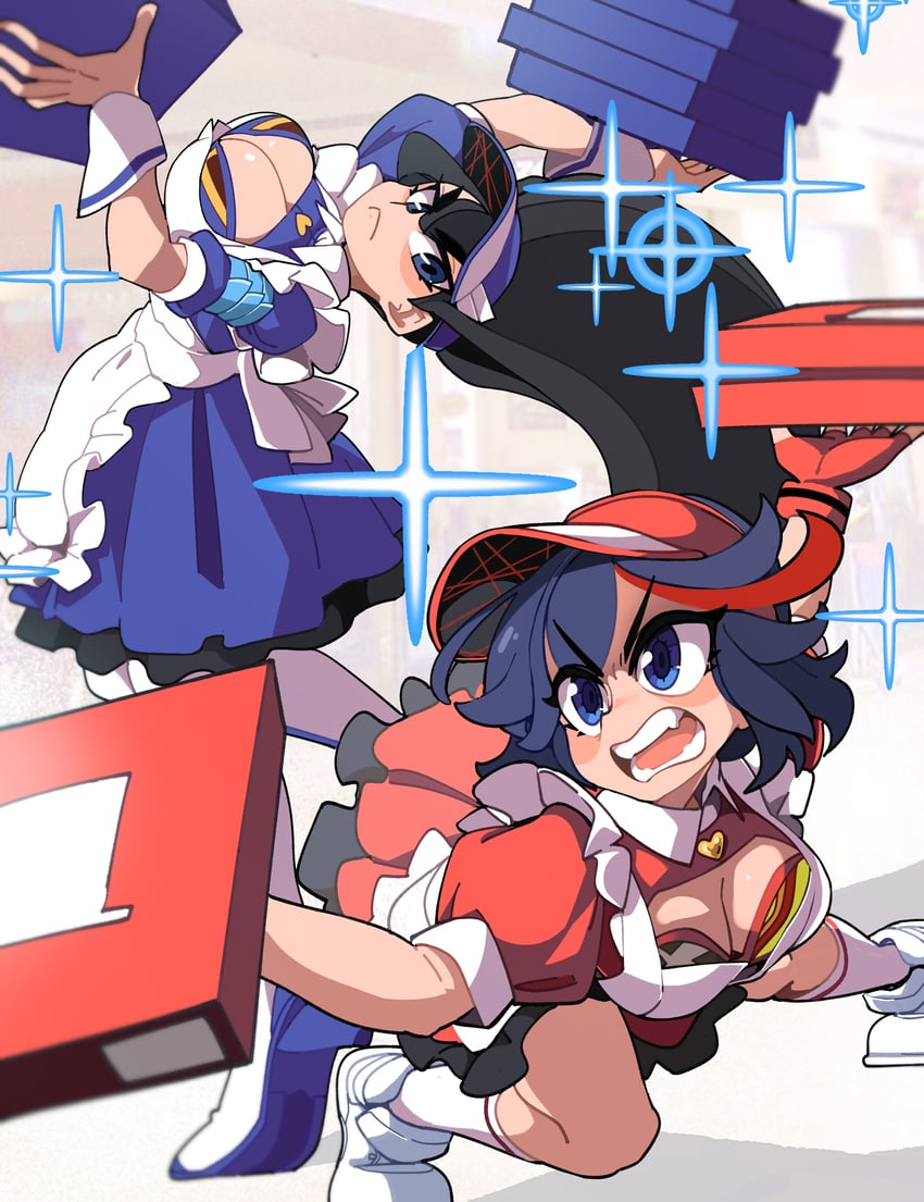 matoi ryuuko, senketsu, kiryuuin satsuki, and junketsu (kill la kill) drawn by bongfill