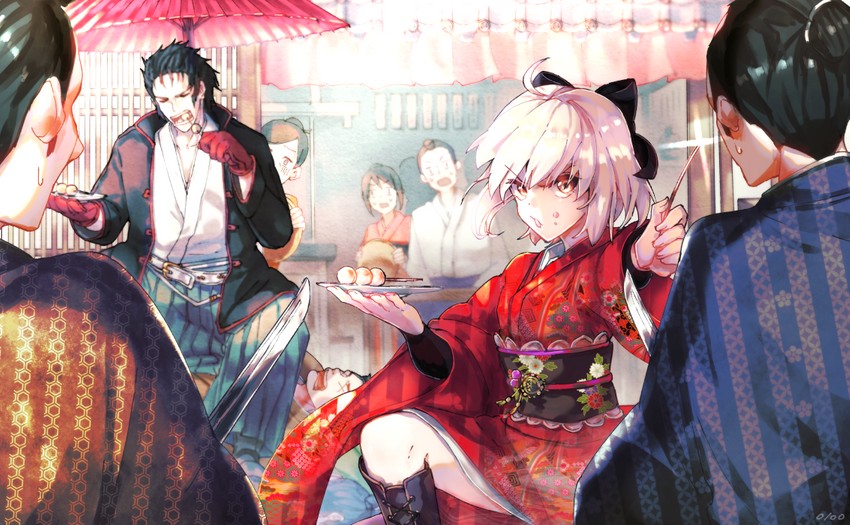 okita souji and hijikata toshizou (fate and 2 more) drawn by carimarica