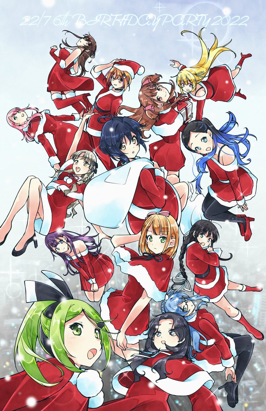 takigawa miu, maruyama akane, saito nicole, fujima sakura, tachikawa ayaka, and 9 more (22/7) drawn by trefle_r