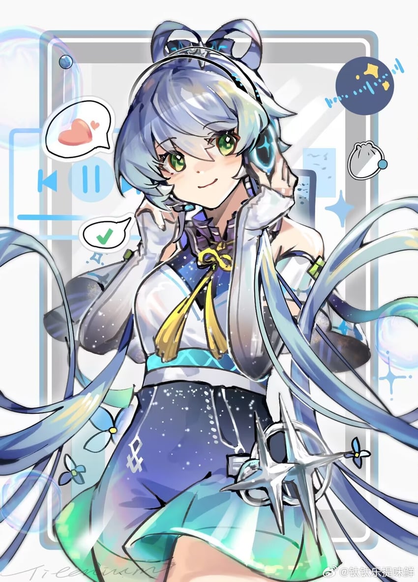 luo tianyi (vocaloid and 1 more) drawn by titaniumtai