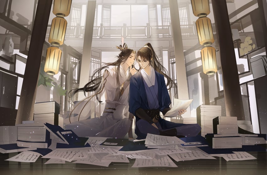 yan zhengming and cheng qian (liu yao) drawn by mingtiantian