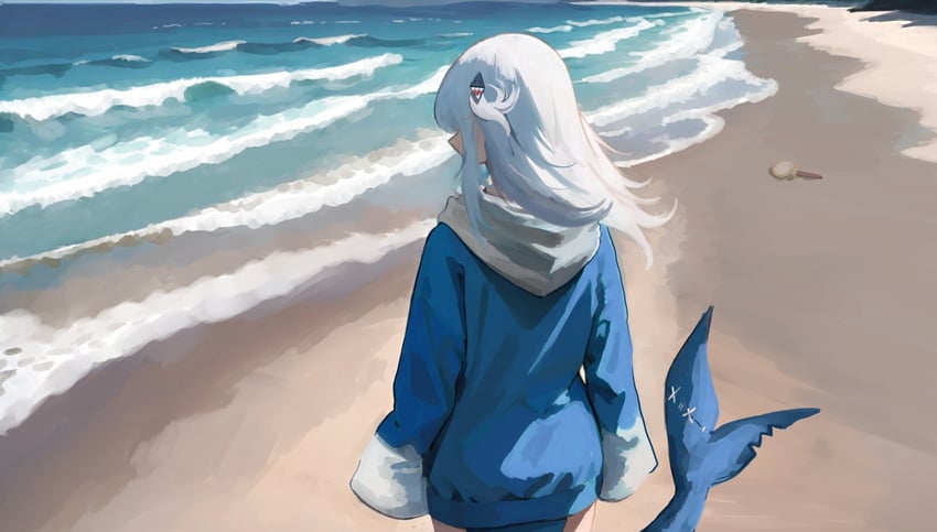 gawr gura (hololive and 1 more) drawn by zenkuro