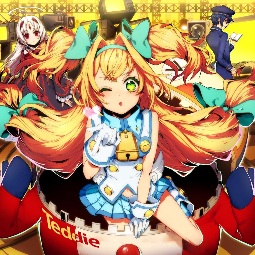 shirogane naoto, kuma, platinum the trinity, and vatista (persona and 4 more) drawn by kogarashi_8