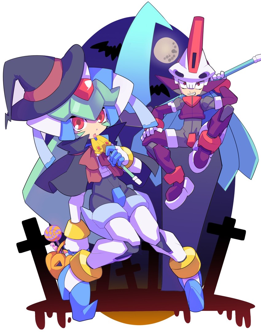 pandora, model w, and prometheus (mega man and 1 more) drawn by omeehayo