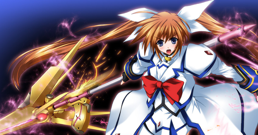 takamachi nanoha and raising heart (lyrical nanoha and 1 more) drawn by nanairo_souga
