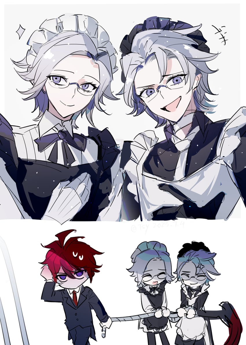 aotsuki eito and sumino takumi (the hundred line -last defense academy-) drawn by tansuan_yun