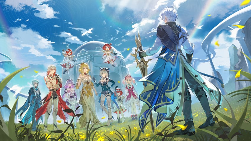 castorice, phainon, mydei, aglaea, anaxa, and 5 more (honkai and 1 more) drawn by kanangnsn