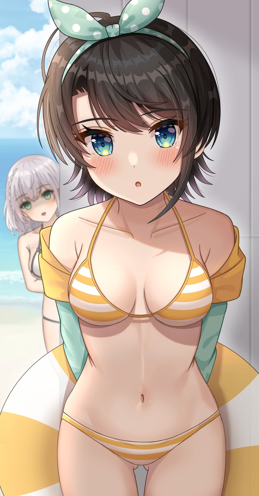oozora subaru and shirogane noel (hololive) drawn by hisui_(user_zvkr2432)