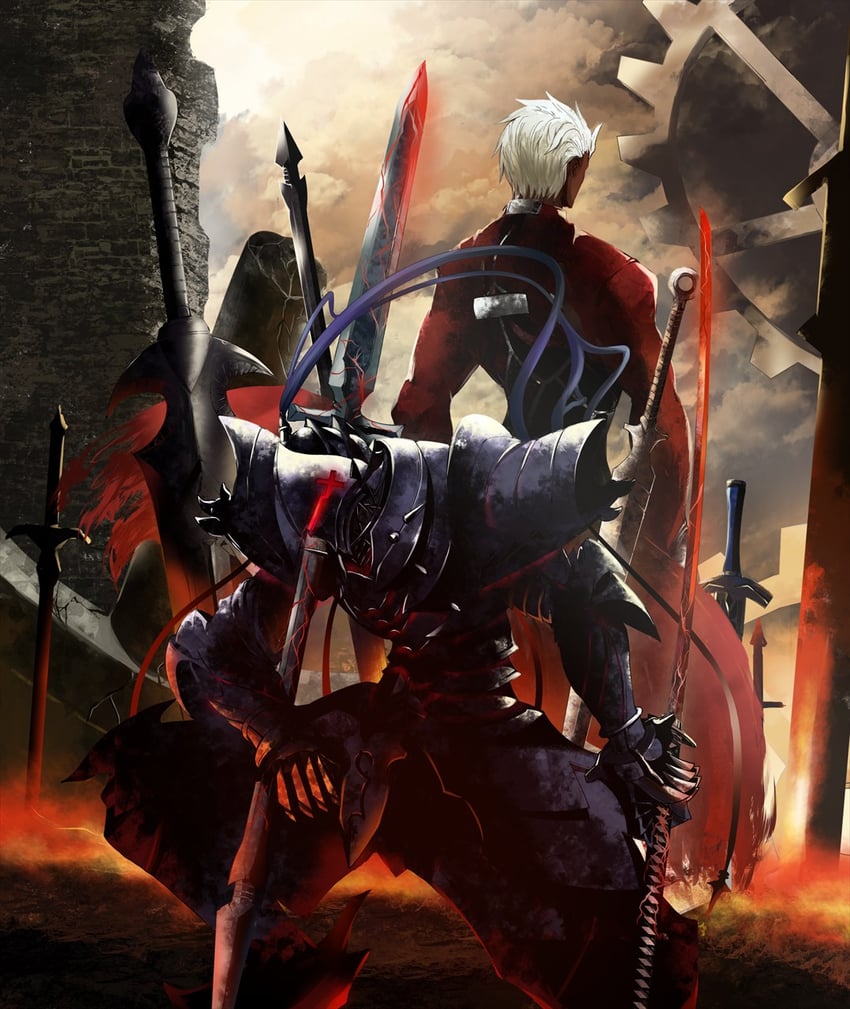 archer and berserker (fate and 2 more) drawn by kawabata_yoshihiro