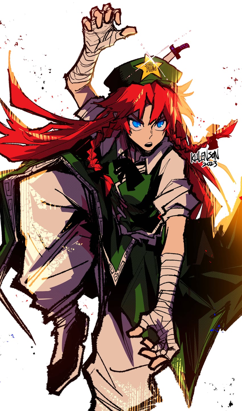 hong meiling (touhou and 1 more) drawn by blacktree404
