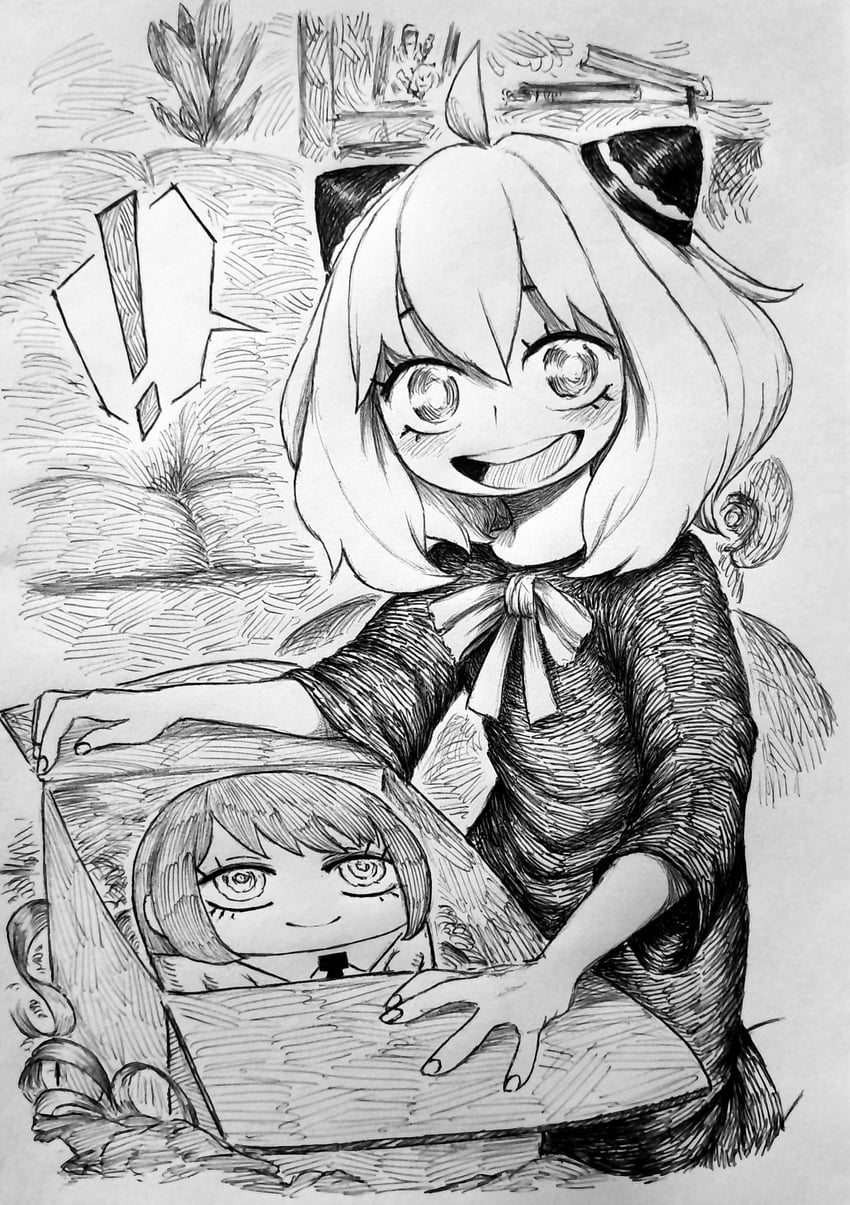 makima and anya (chainsaw man and 1 more) drawn by chronozbergh