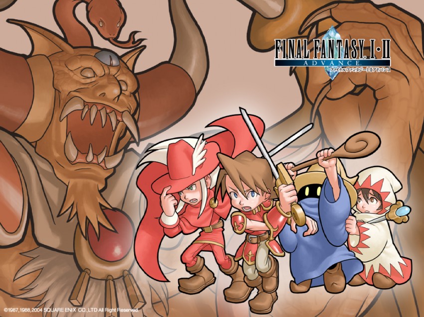 white mage, black mage, red mage, warrior of light, warrior, and 1 more (final fantasy and 1 more) drawn by kobayashi_gen