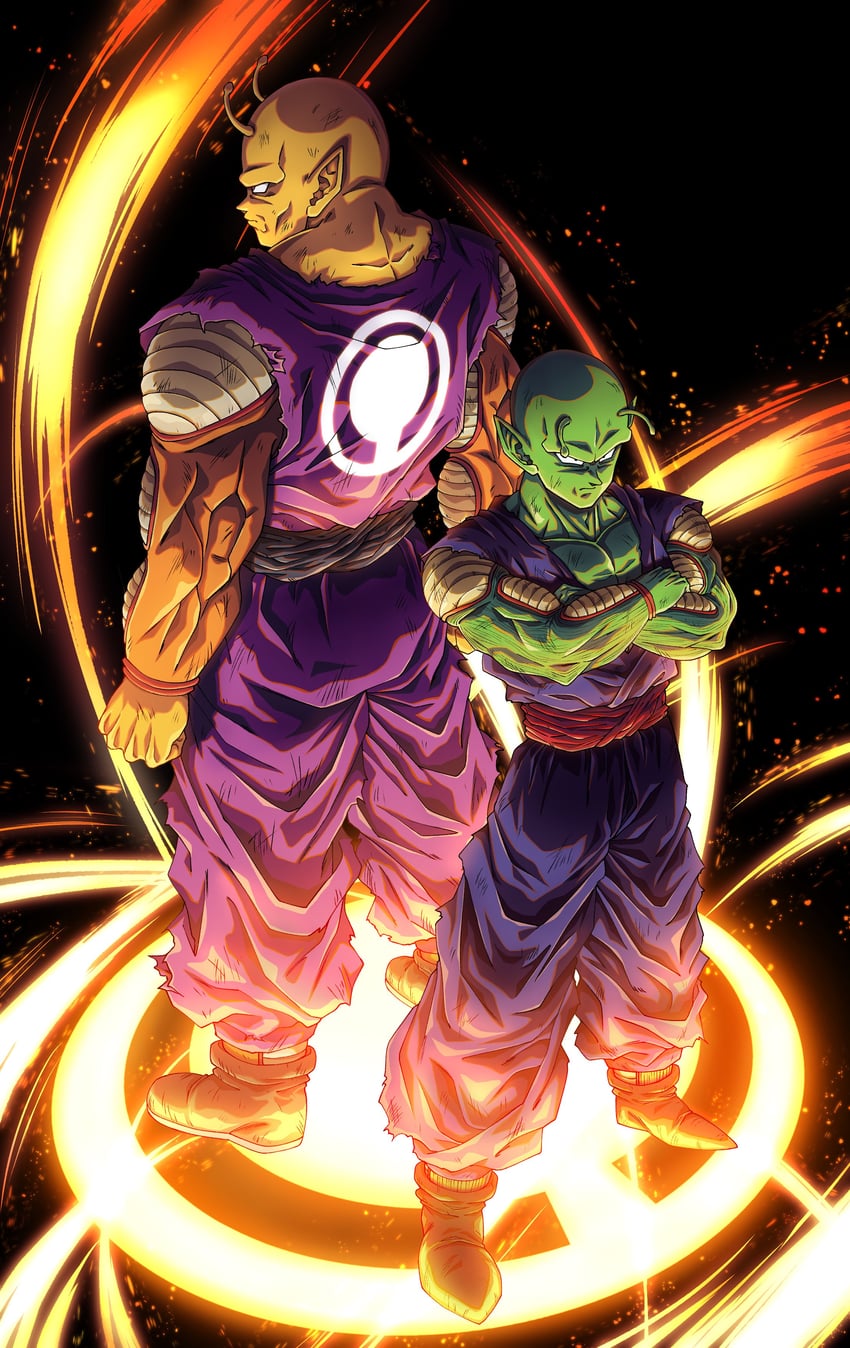 piccolo and orange piccolo (dragon ball and 2 more) drawn by mocky_art