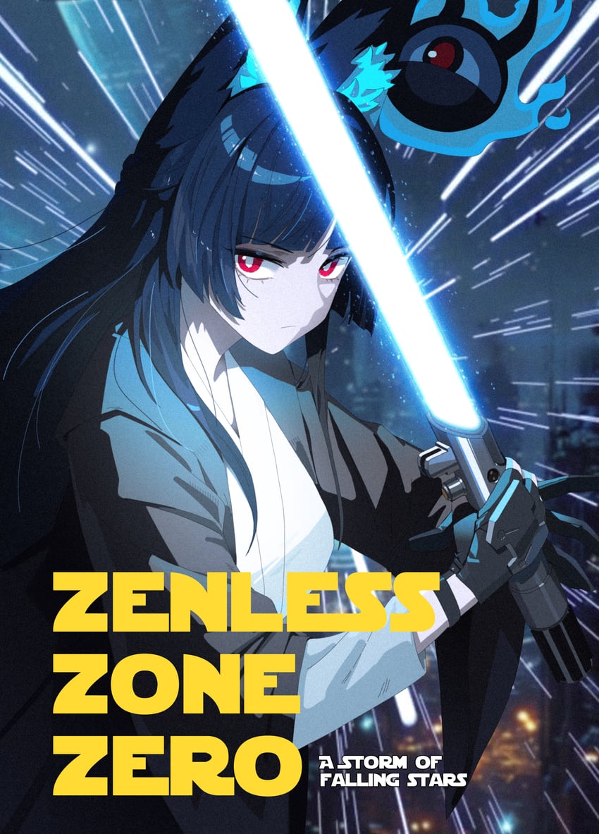 hoshimi miyabi and tailless (zenless zone zero and 1 more) drawn by midfinger