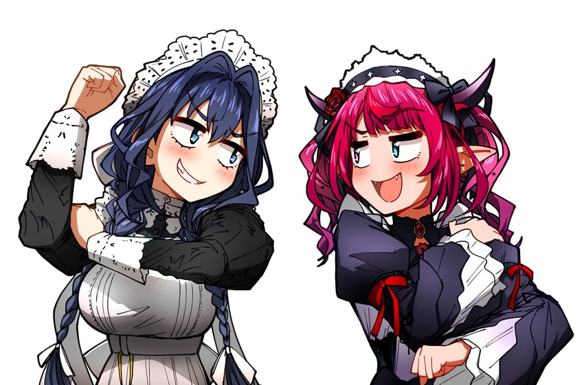 ouro kronii and irys (hololive and 1 more) drawn by ddolbang