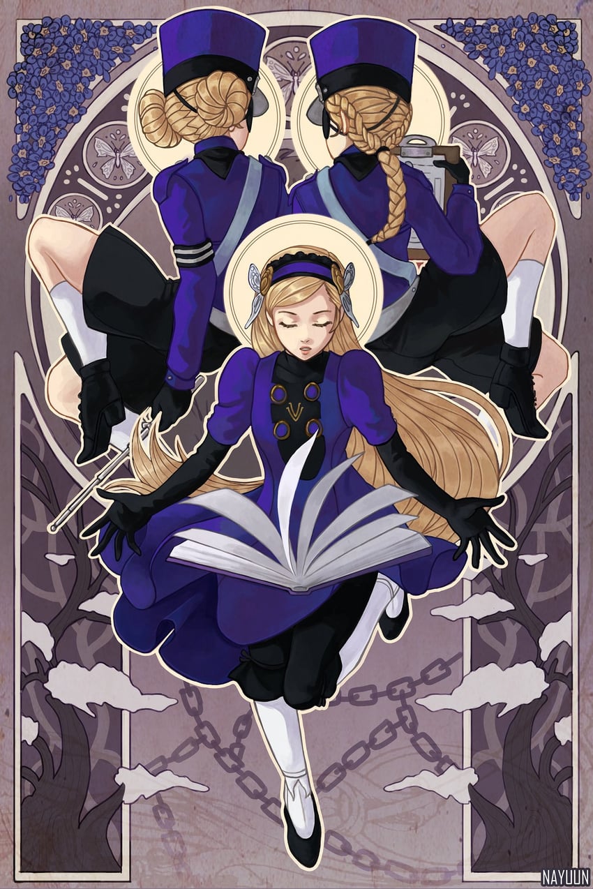 caroline, justine, and lavenza (persona and 1 more) drawn by iubworks