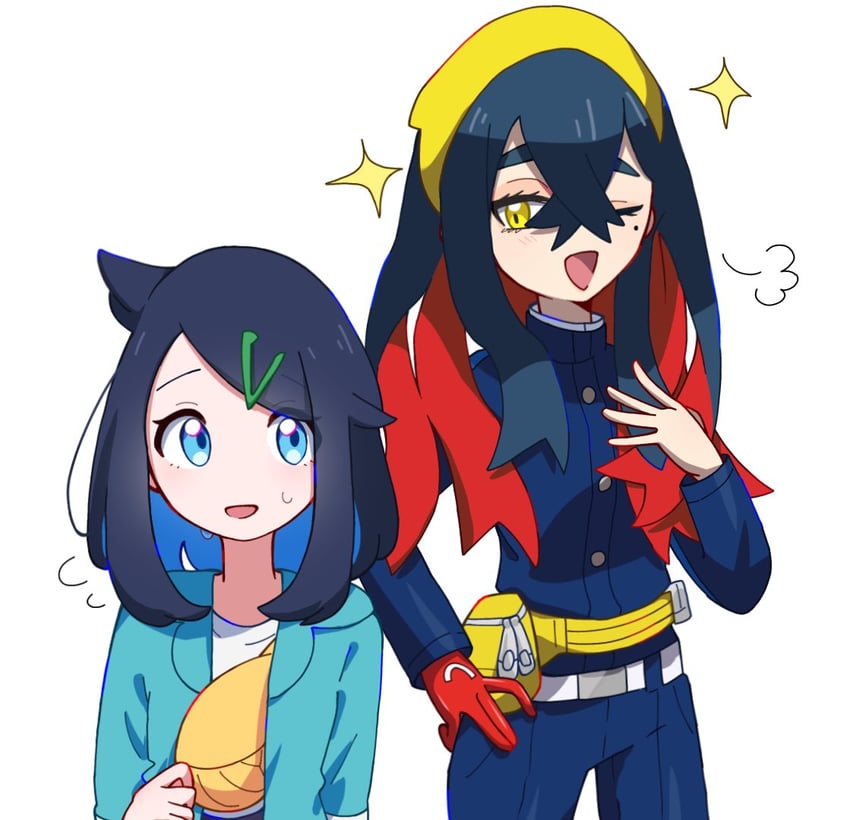carmine and liko (pokemon and 1 more) drawn by seiun_(hoshigumo_72)