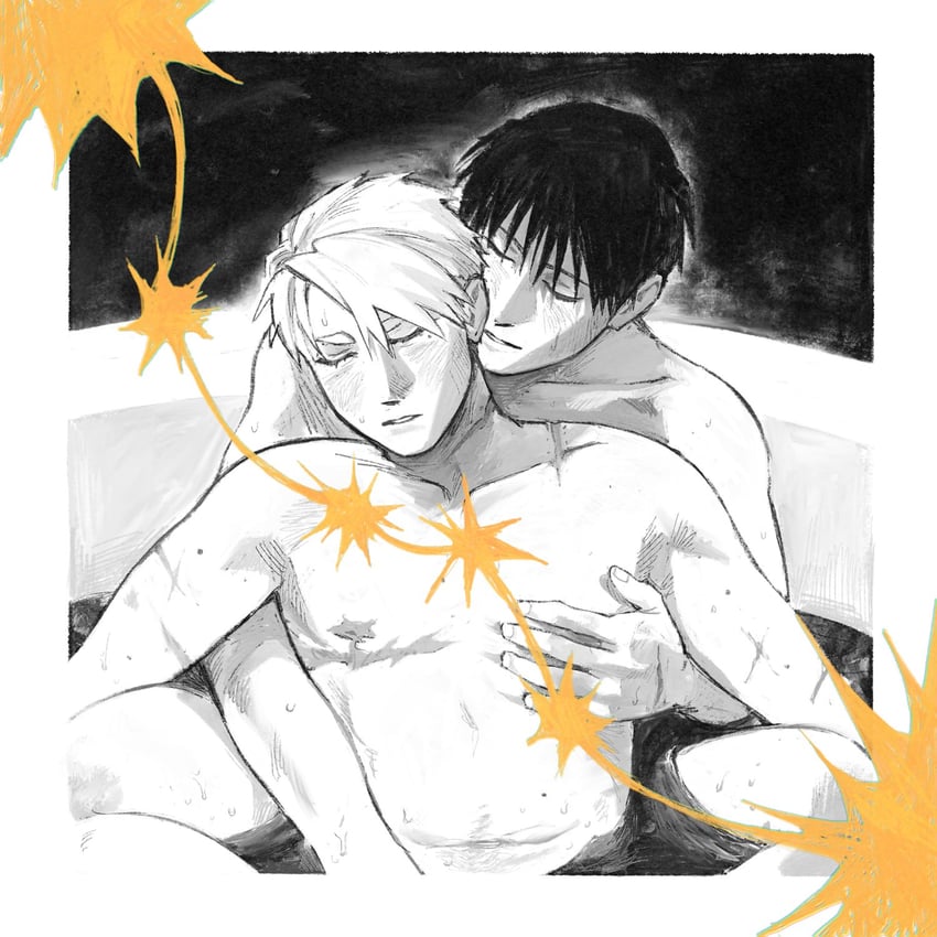 riza hawkeye and roy mustang (fullmetal alchemist) drawn by theo_(tomochingus)