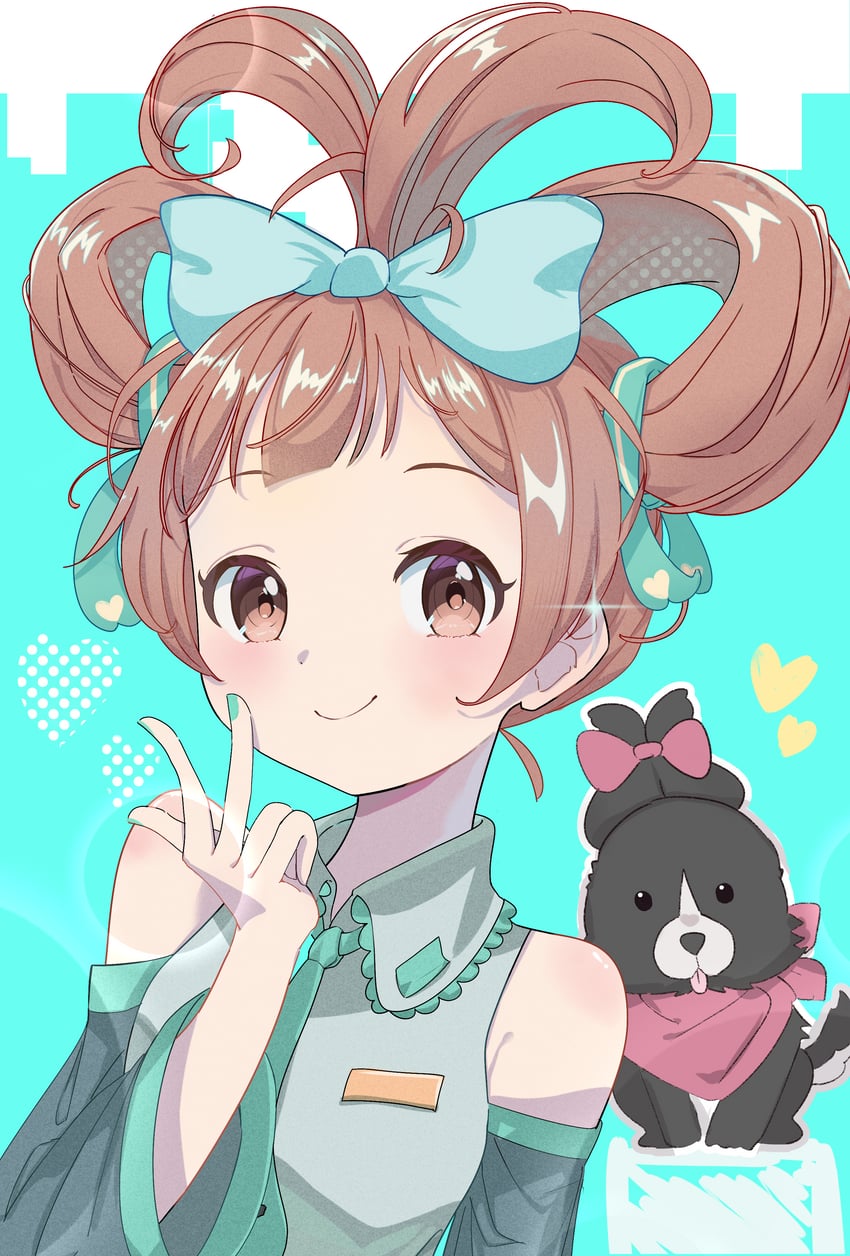 hatsune miku, hakozaki serika, and junior (idolmaster and 3 more) drawn by ooho0216