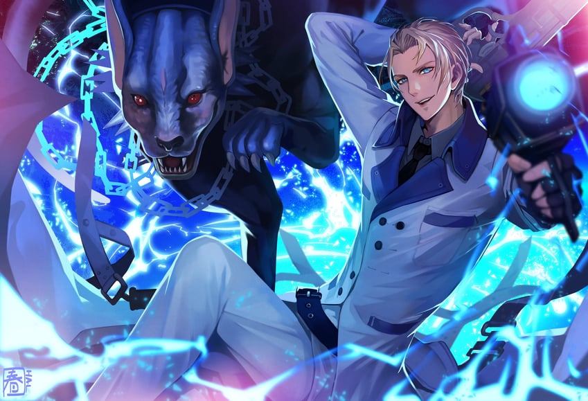 rufus shinra and dark nation (final fantasy and 2 more) drawn by halu-ca