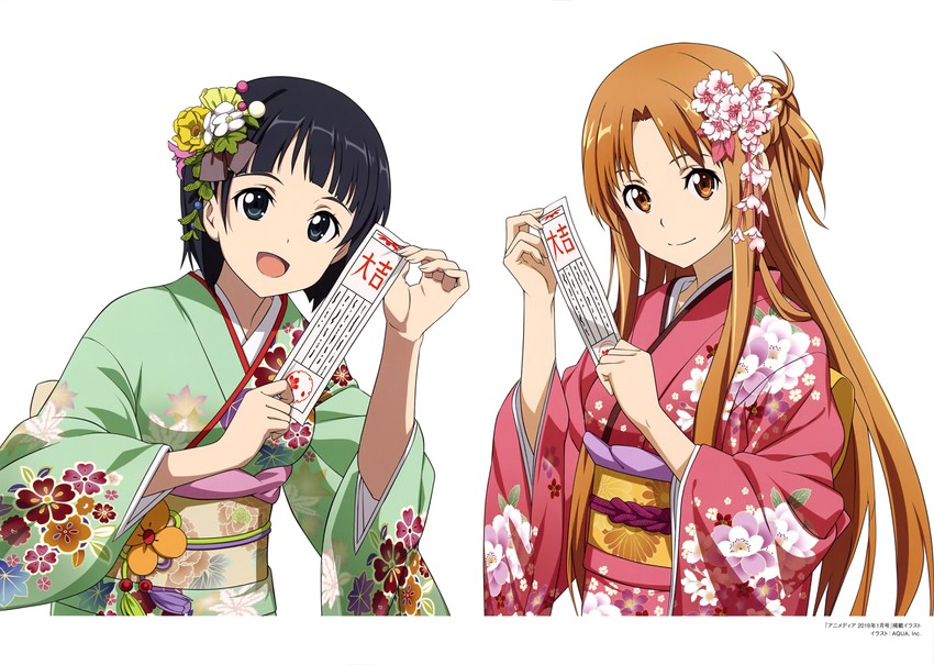 asuna and kirigaya suguha (sword art online and 1 more)