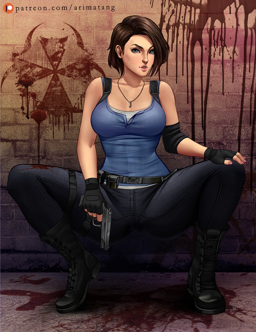 jill valentine (resident evil and 2 more) drawn by arimatang