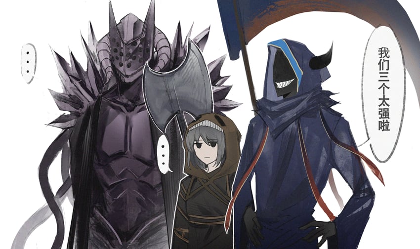 miranda, hein, and lindamea (black souls) drawn by sio2_(whynotkarma)