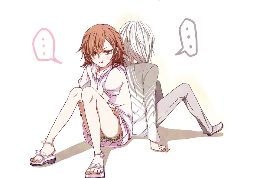 misaka mikoto and accelerator (toaru majutsu no index and 1 more) drawn by gung