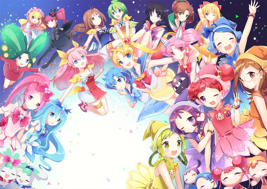 tsukino usagi, sailor moon, mizuno ami, aino minako, kurumi erika, and 32 more (precure and 8 more) drawn by cherinova