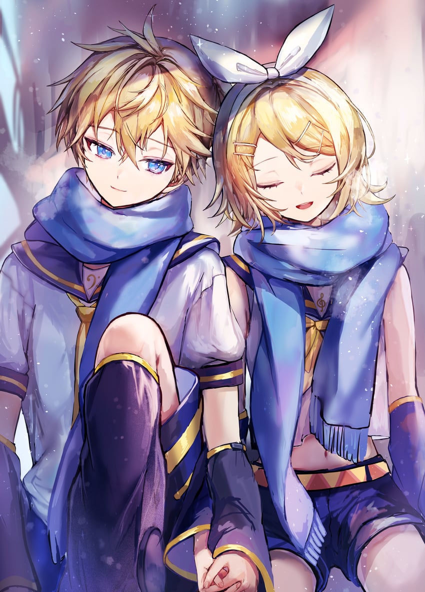 kagamine rin and kagamine len (vocaloid and 1 more) drawn by pipi