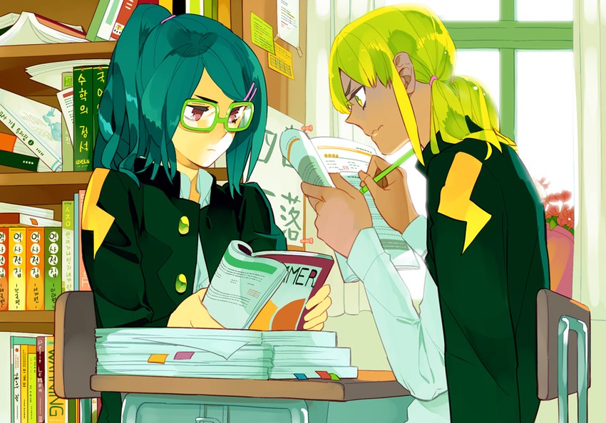 kazemaru ichirouta and miyasaka ryou (inazuma eleven) drawn by rozer