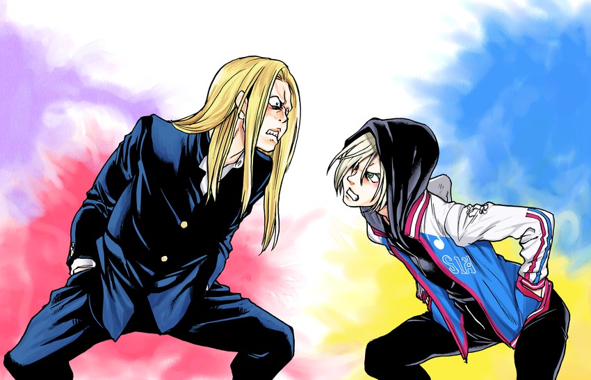 yuri plisetsky and imamura kinichirou (yuri!!! on ice and 1 more) drawn by shiwasu_no_okina