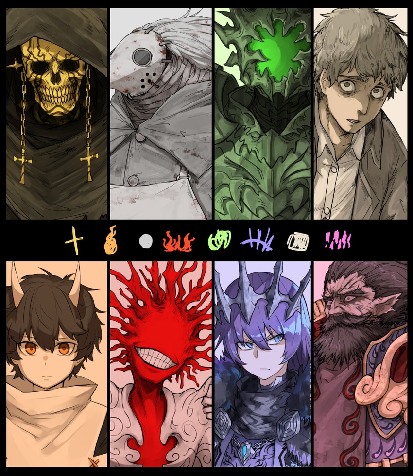jemiru, karune, and hyuba (original and 1 more) drawn by kankan33333