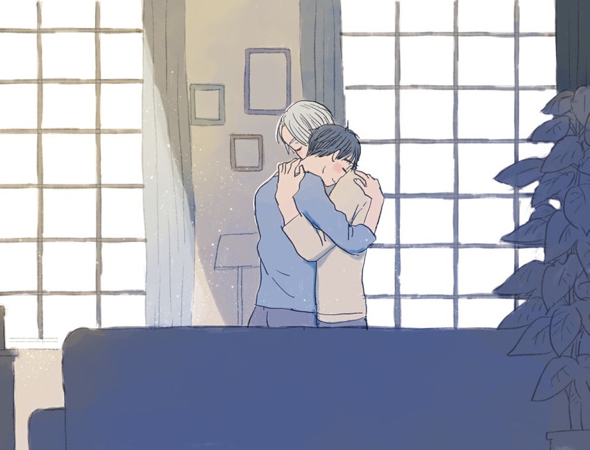 katsuki yuuri and viktor nikiforov (yuri!!! on ice) drawn by ima_(minitomato123)