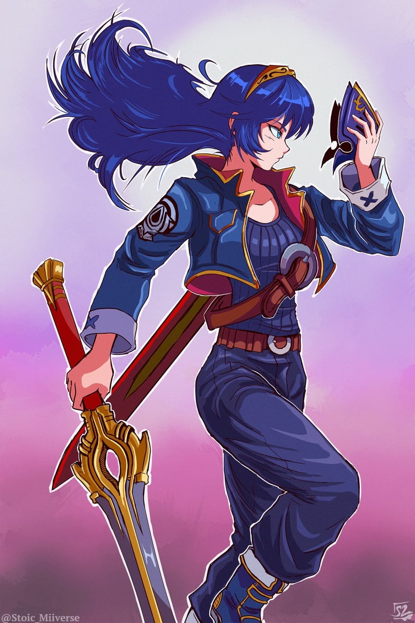 lucina and trunks (fire emblem and 3 more) drawn by stoic_seraphim