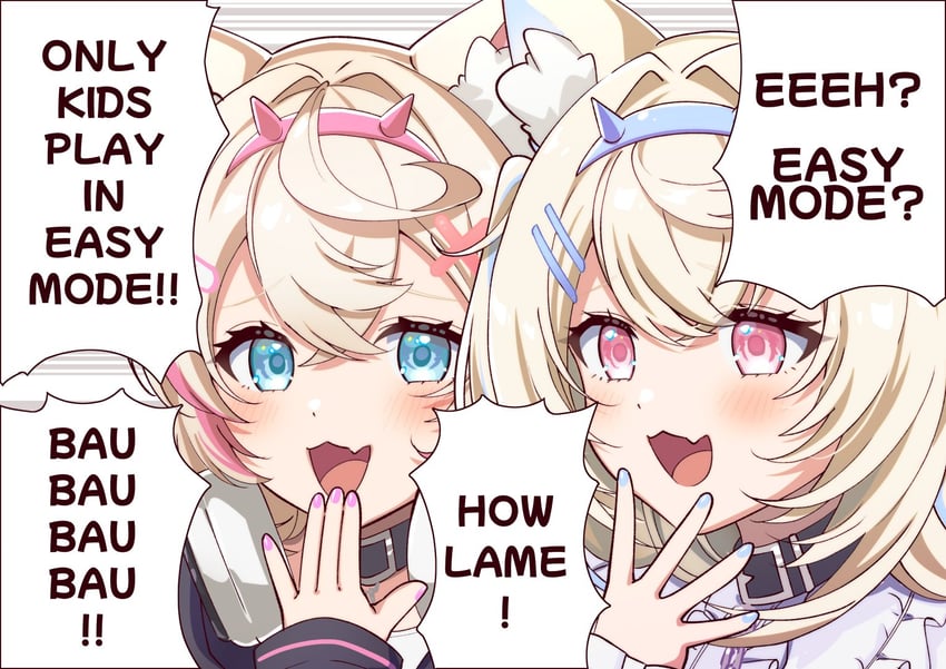 fuwawa abyssgard and mococo abyssgard (hololive and 1 more) drawn by torinokawori