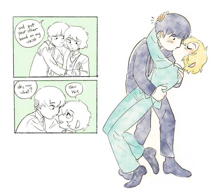kageyama shigeo and hanazawa teruki (mob psycho 100) drawn by elekilokal