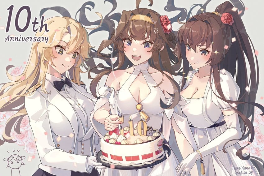 kongou, yamato, iowa, and hiei (kantai collection) drawn by himeyamato