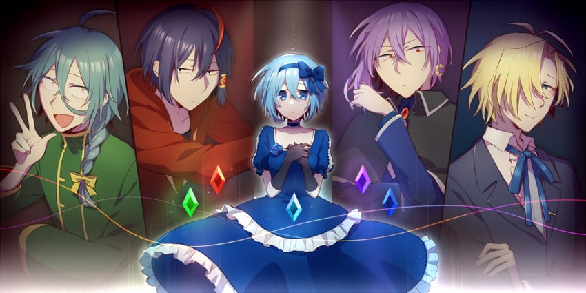 claire elford, ashe bradley, wilardo adler, noel levine, and sirius gibson (witch's heart) drawn by mary_(14476764)