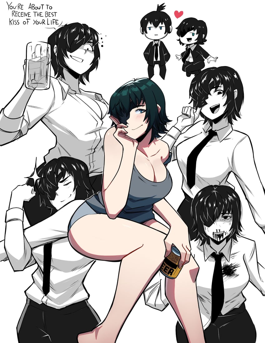 hayakawa aki and himeno (chainsaw man) drawn by aneurysm_ax
