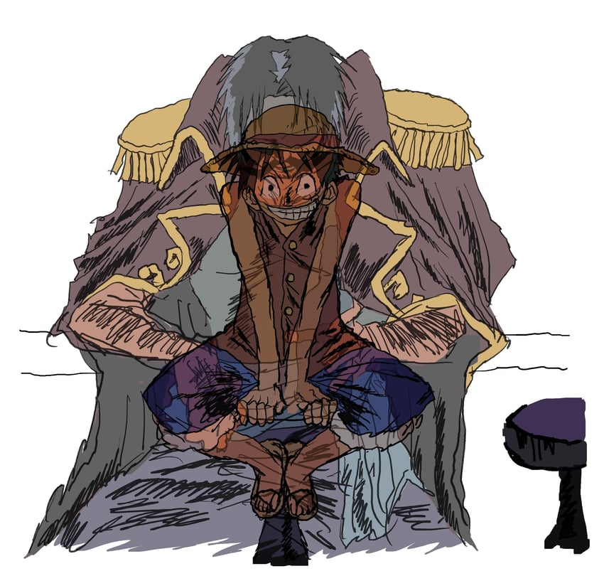 monkey d. luffy and gol d. roger (one piece) drawn by gaycocksexdick