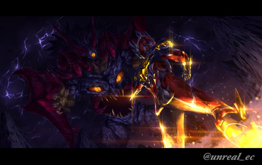 ultraman reiga and grimdo (ultra series and 1 more) drawn by unreal_es