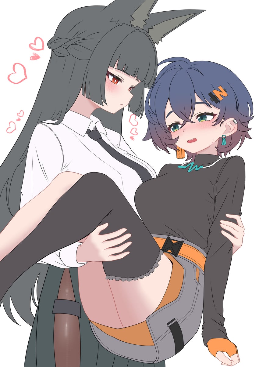 hoshimi miyabi and belle (zenless zone zero) drawn by oldsickkim