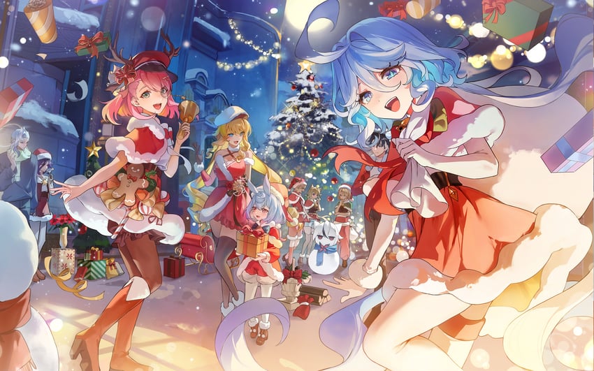 furina, arlecchino, neuvillette, clorinde, navia, and 6 more (genshin impact) drawn by dasha