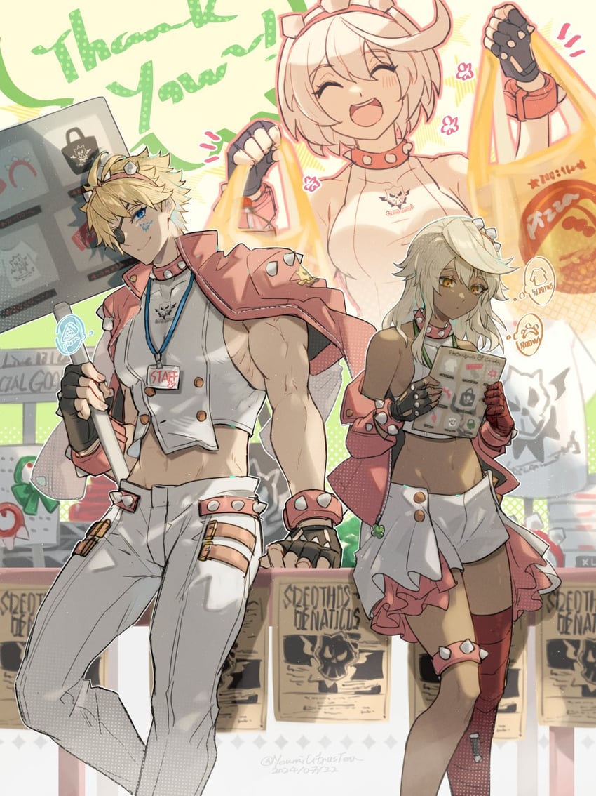 ramlethal valentine, elphelt valentine, and sin kiske (guilty gear and 1 more) drawn by youmicitrustea