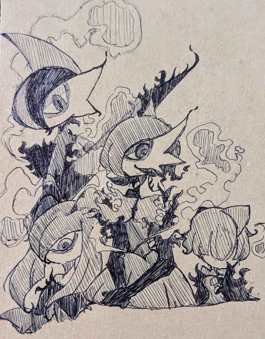 gardevoir, mega gardevoir, kirlia, gallade, ralts, and 1 more (pokemon) drawn by kecchinoika