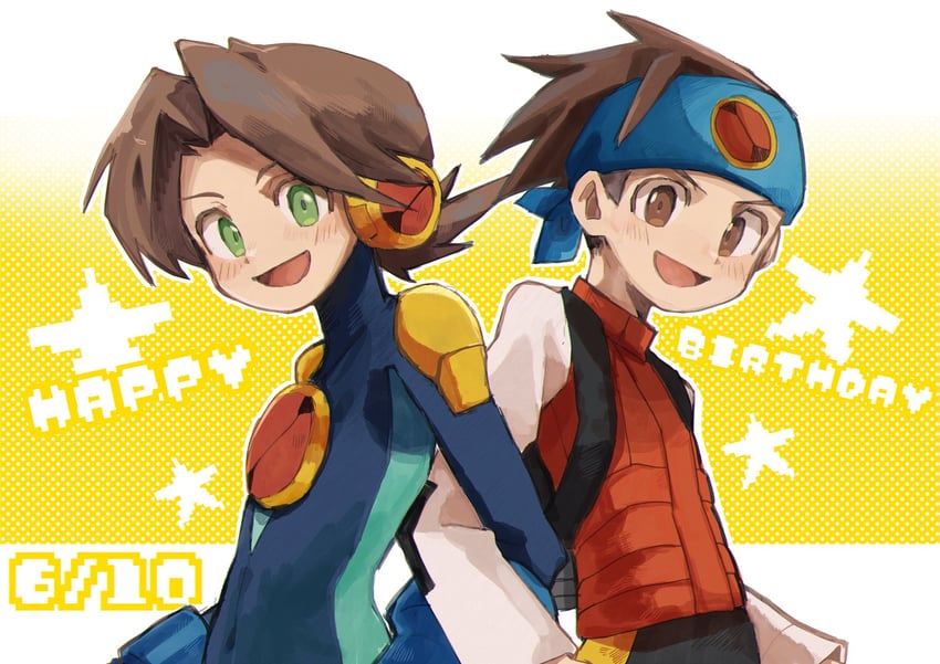 megaman.exe and lan hikari (mega man and 1 more) drawn by magainu