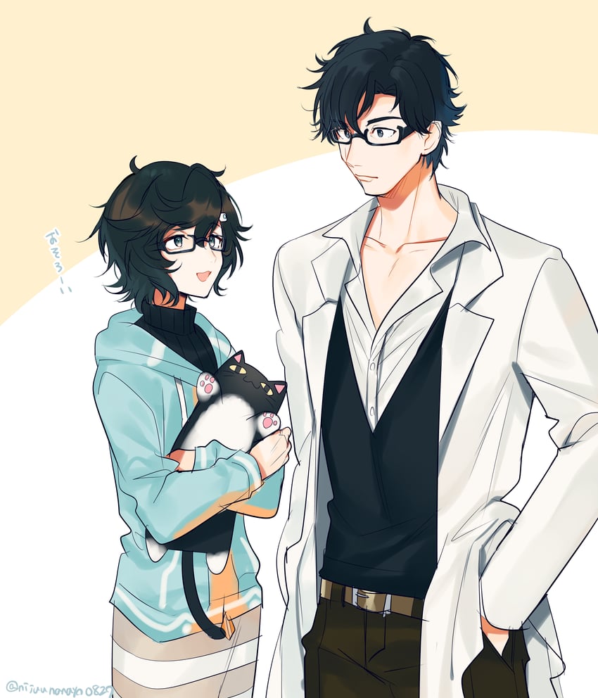 roto, kanae, and fukuya master (nijisanji and 1 more) drawn by ninahachi