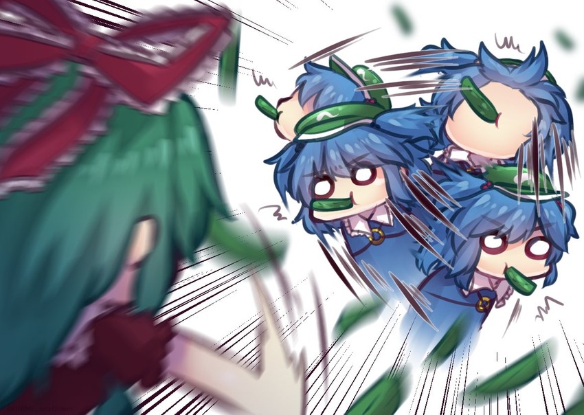 kawashiro nitori and kagiyama hina (touhou) drawn by unime_seaflower