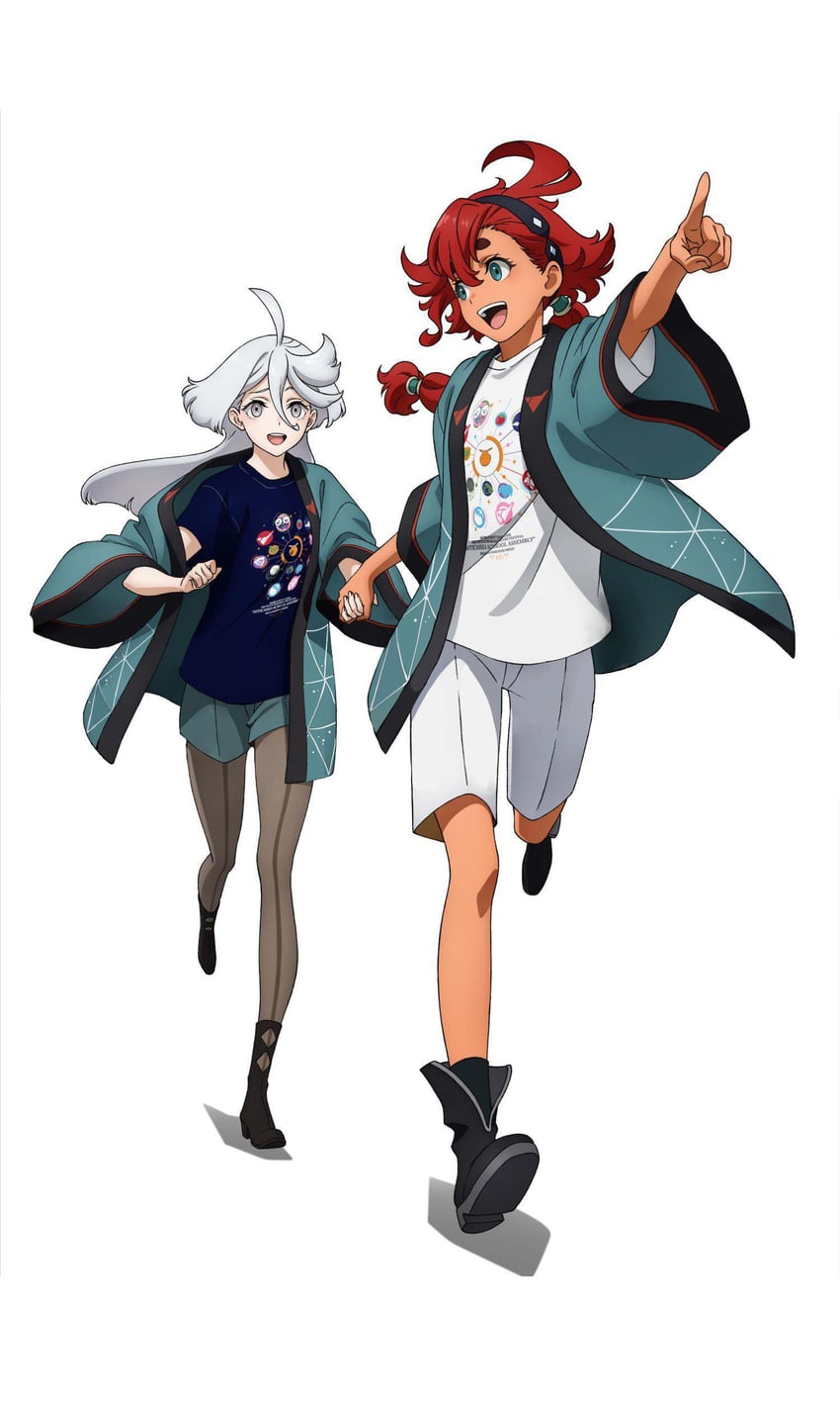 suletta mercury, miorine rembran, haro, hots, and cool (gundam and 1 more)